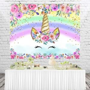 Colorful Unicorn Backdrop